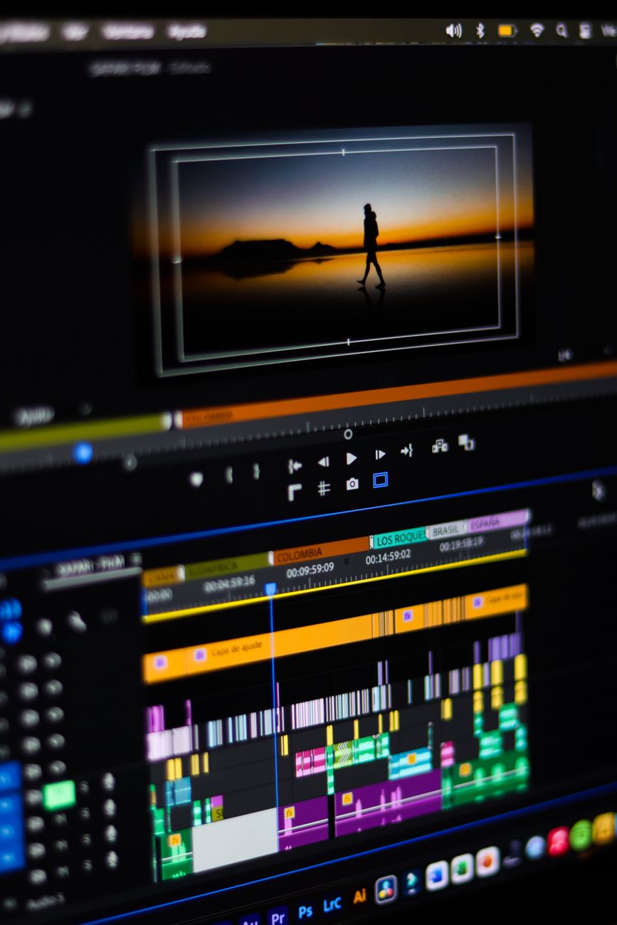 Professional color grader using hardware console editing software